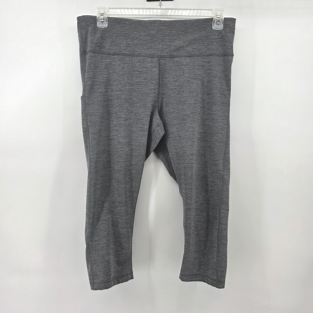Athleta Ultimate Stash Pocket Capri Leggings Gray Heathered XL Workout Yoga 2 - Picture 2 of 8